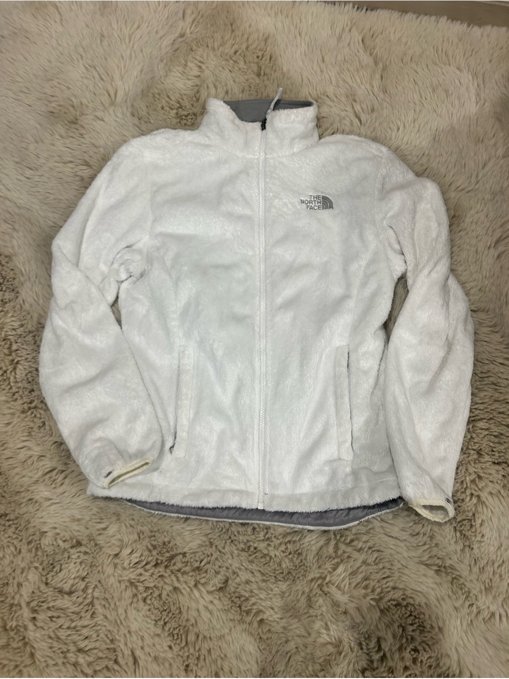 The North Face White Fleece Full Zip Jacket